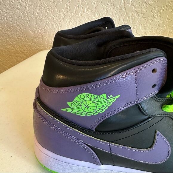 Nike Air Jordan 1 Retro Joker PURPLE and GREEN Size‎ 10 Night Vision 2012 - Picture 12 of 15